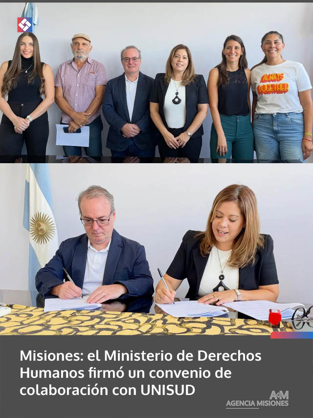 Misiones: el Ministerio de Derechos Humanos firmó un convenio de colaboración con UNISUD