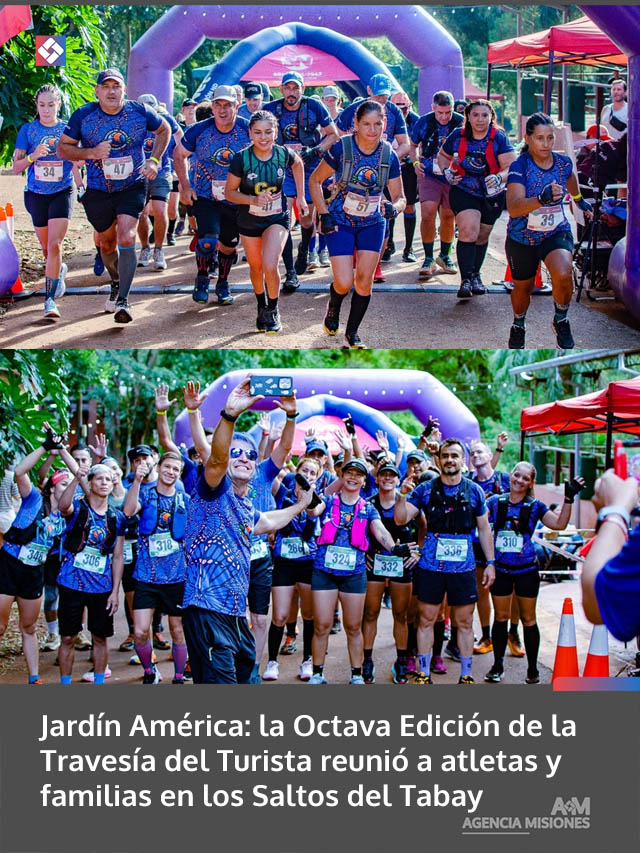 Jardín América: la Octava Edición de la Travesía del Turista reunió a atletas y familias en los Saltos del Tabay