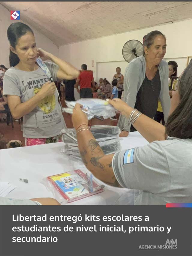 Libertad entregó kits escolares a estudiantes de nivel inicial, primario y secundario