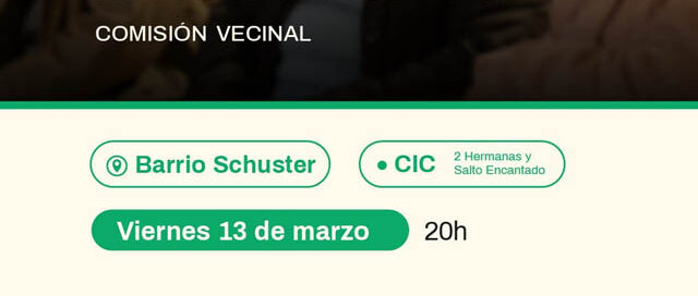 Oberá: convocan a asamblea informativa en el barrio Schuster por renovación de autoridades vecinales