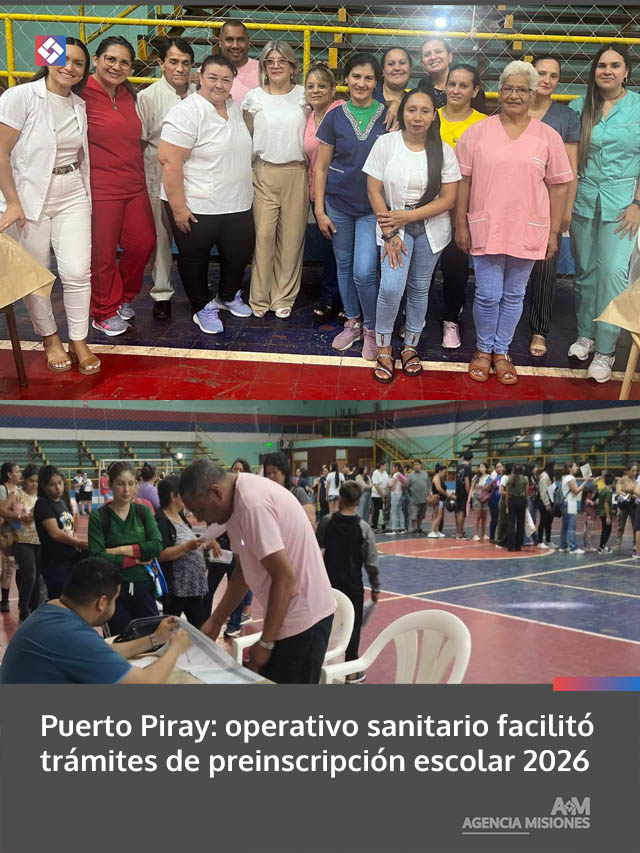 Puerto Piray: operativo sanitario facilitó trámites de preinscripción escolar 2026
