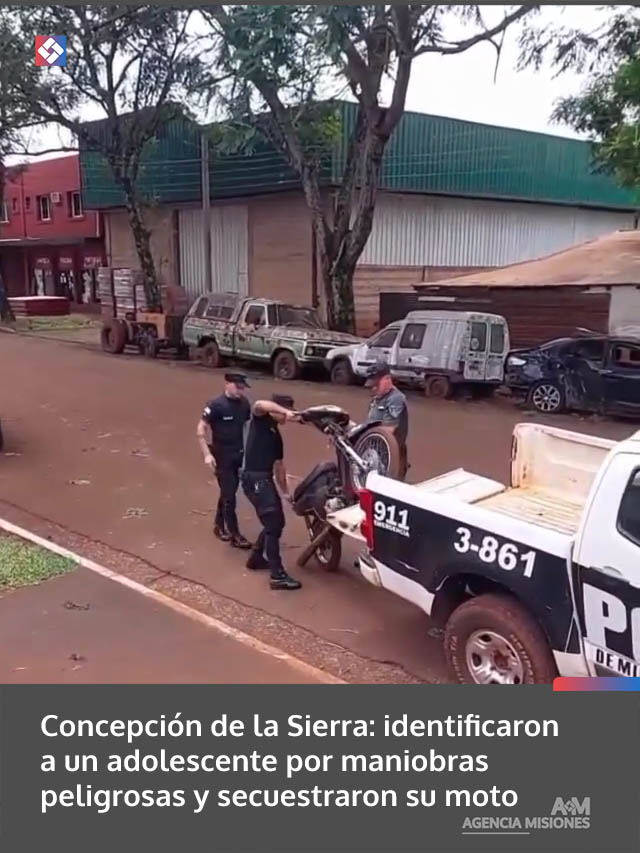 Concepción de la Sierra: identificaron a un adolescente por maniobras peligrosas y secuestraron su motocicleta