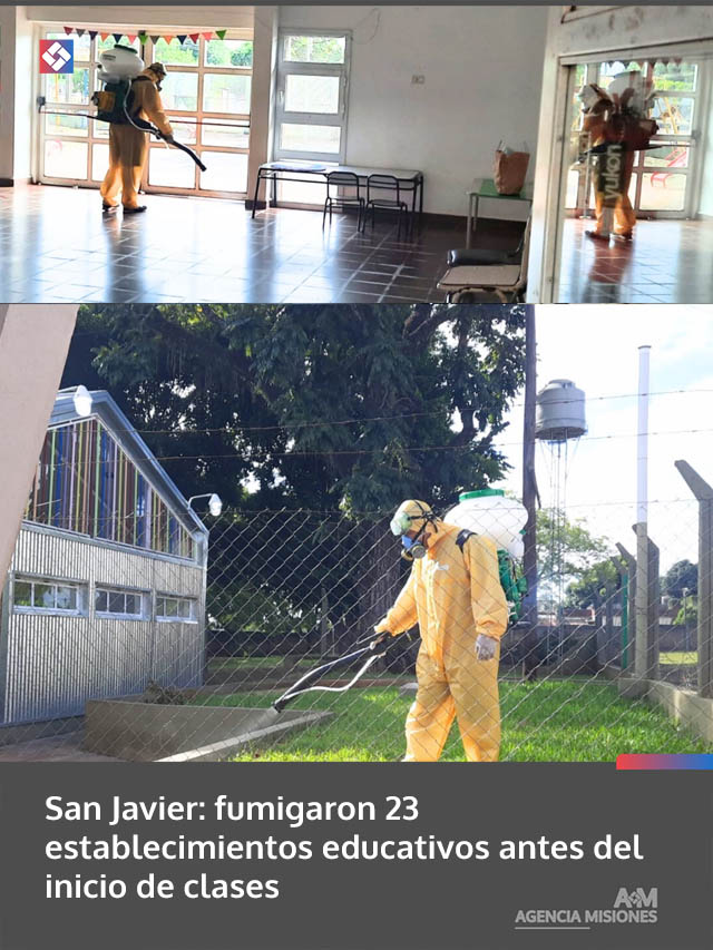 San Javier: fumigaron 23 establecimientos educativos antes del inicio de clases