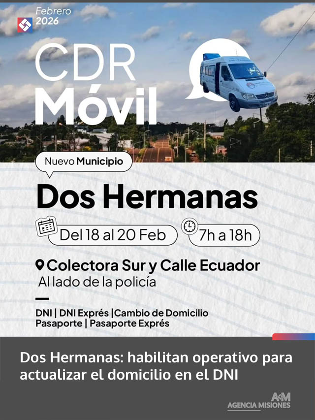 Dos Hermanas: habilitan operativo para actualizar el domicilio en el DNI