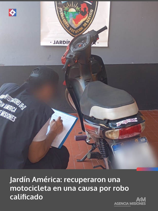 Jardín América: recuperaron una motocicleta en una causa por robo calificado