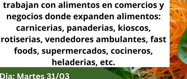 25 de Mayo: dictarán un curso obligatorio y gratuito de manipulación de alimentos en el CIC