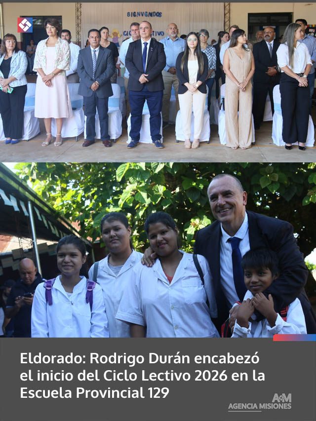 Eldorado: Rodrigo Durán encabezó el inicio del Ciclo Lectivo 2026 en la Escuela Provincial 129