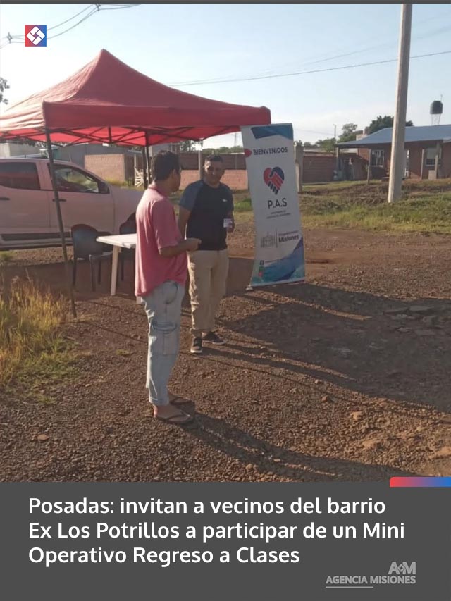 Posadas: invitan a vecinos del barrio Ex Los Potrillos a participar de un Mini Operativo Regreso a Clases