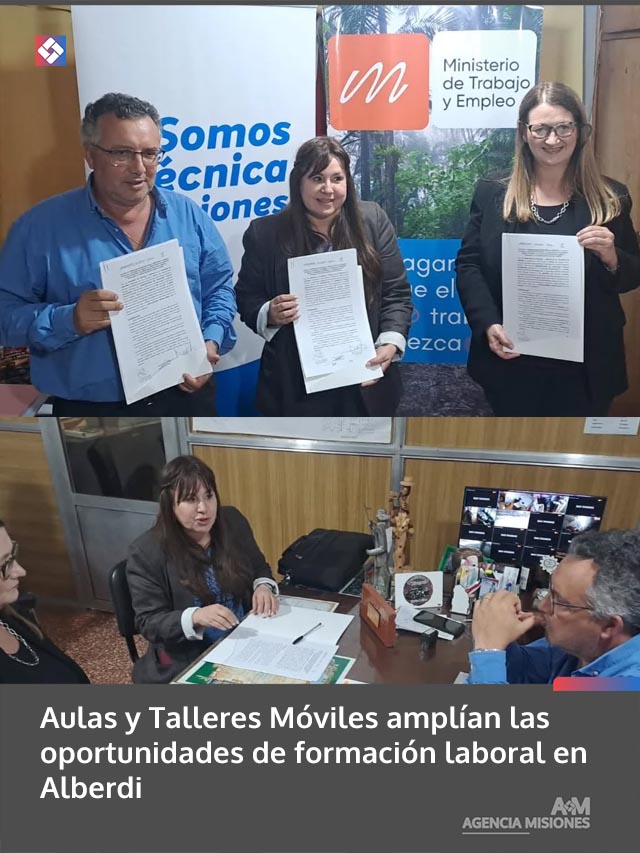 Aulas y Talleres Móviles amplían las oportunidades de formación laboral en Alberdi