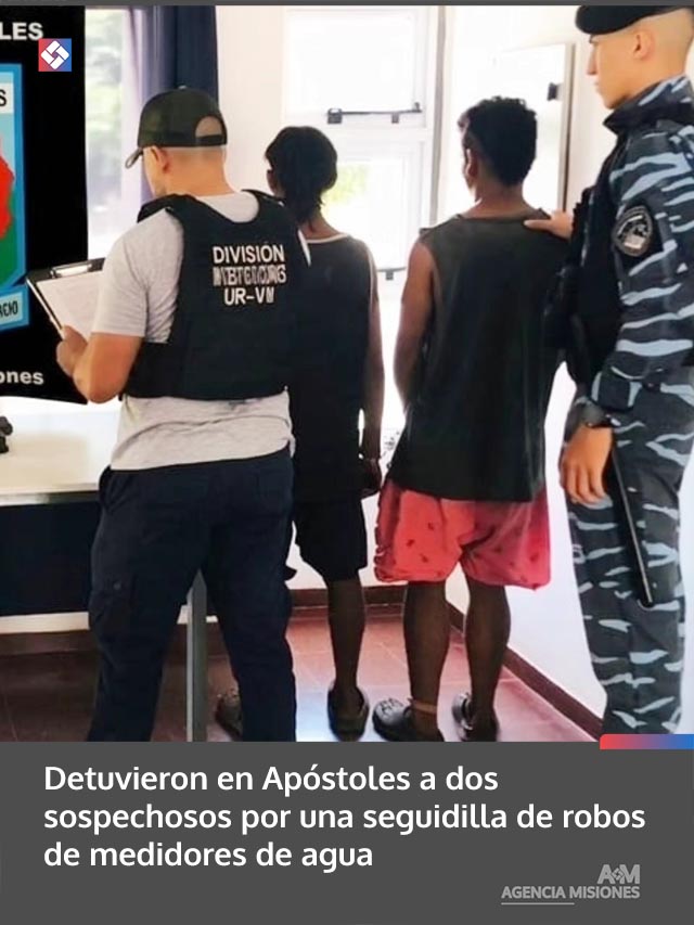 Detuvieron en Apóstoles a dos sospechosos por una seguidilla de robos de medidores de agua