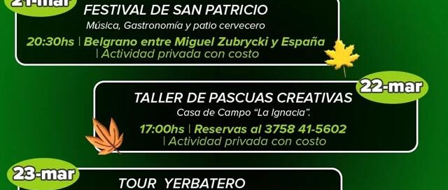 Apóstoles se prepara para un fin de semana largo con actividades turísticas y culturales para toda la familia