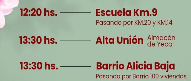 Colonia Aurora dispondrá transporte municipal para el evento por el Día de la Mujer