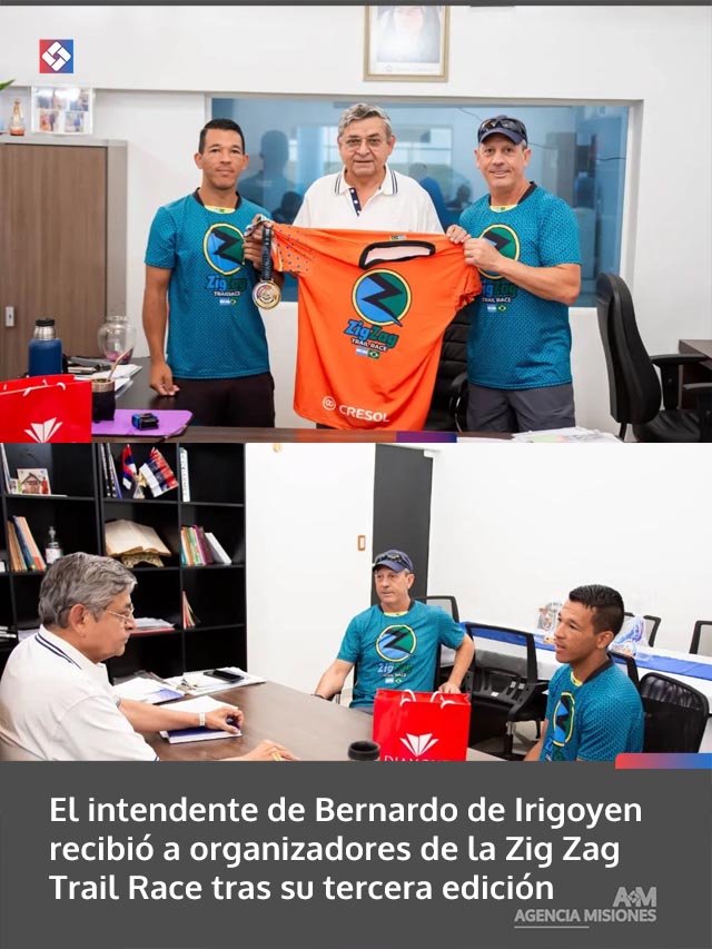 El intendente de Bernardo de Irigoyen recibió a organizadores de la Zig Zag Trail Race tras su tercera edición