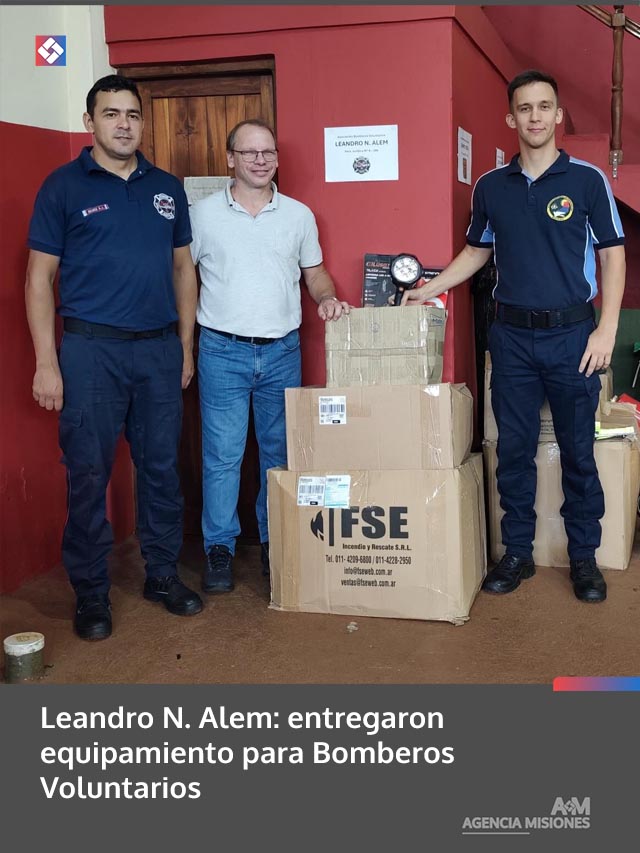Leandro N. Alem: entregaron equipamiento para Bomberos Voluntarios