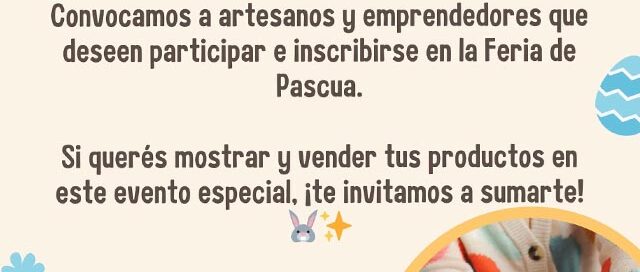 Convocan a artesanos y emprendedores para participar de la Feria de Pascuas en Campo Viera