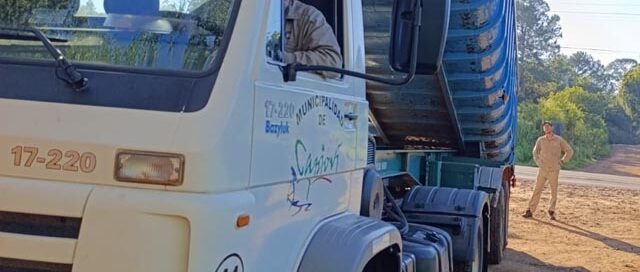 Capioví realizó obras de mejora vial en el acceso al barrio Loteo