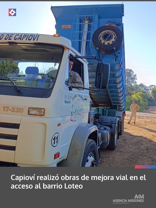 Capioví realizó obras de mejora vial en el acceso al barrio Loteo