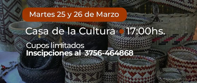 Concepción de la Sierra invita a un taller de cestería guaraní en el marco de Pascuas