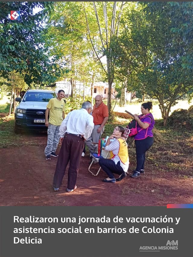 Realizaron una jornada de vacunación y asistencia social en barrios de Colonia Delicia