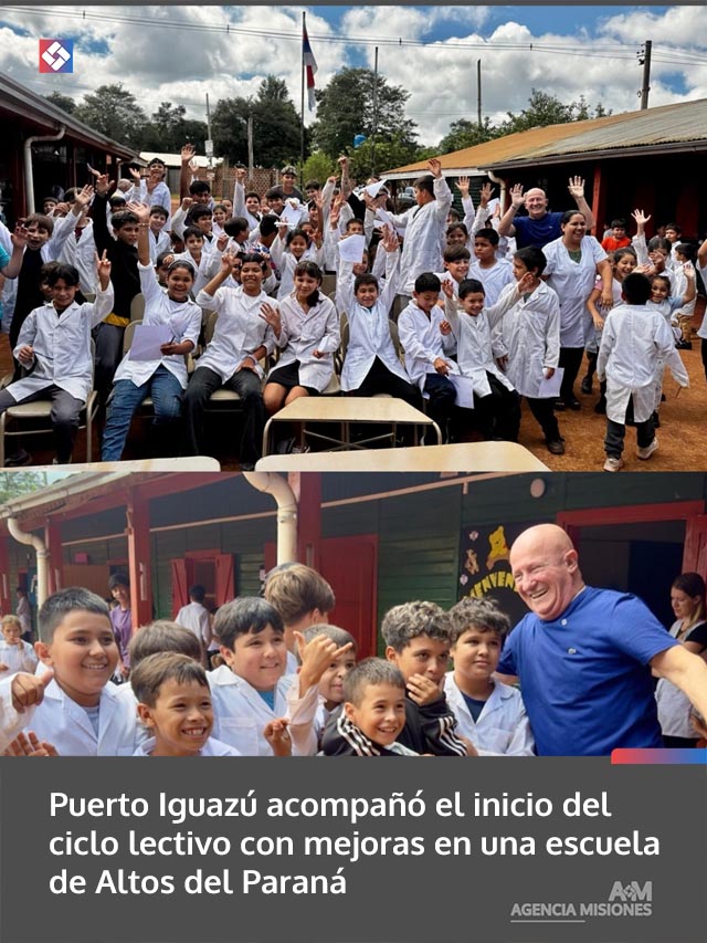 Puerto Iguazú acompañó el inicio del ciclo lectivo con mejoras en una escuela de Altos del Paraná
