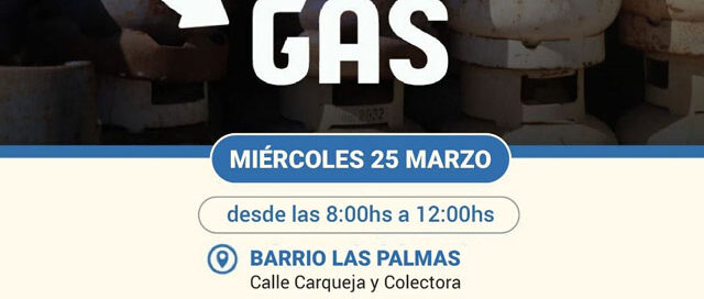 Operativo “Ahora Gas” se realizará en el barrio Las Palmas con atención por la mañana