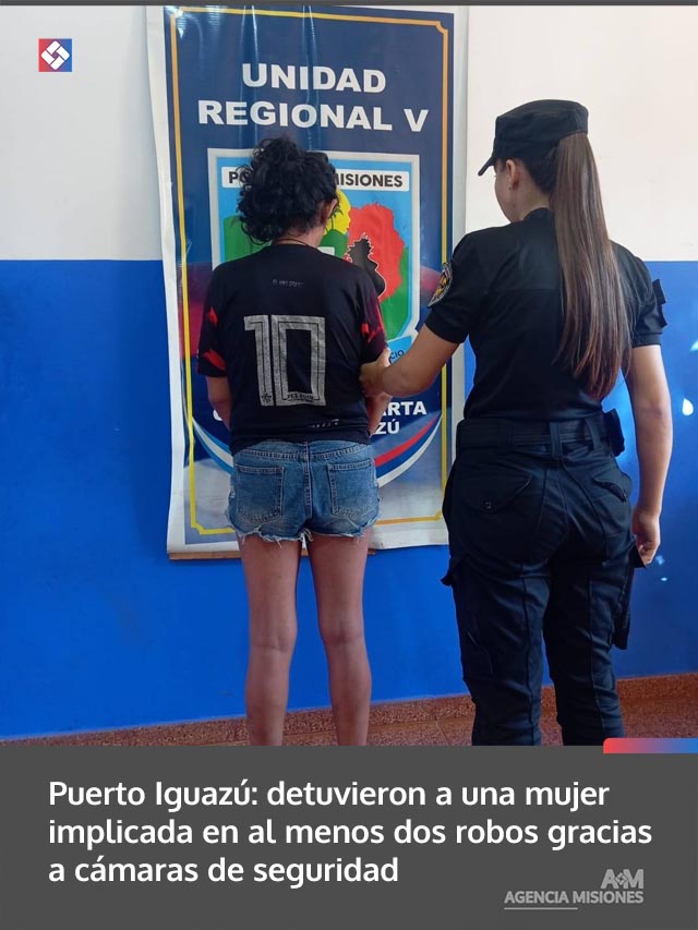 Puerto Iguazú: detuvieron a una mujer implicada en al menos dos robos gracias a cámaras de seguridad