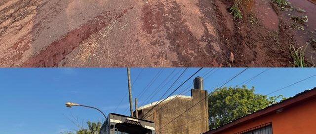 Realizaron tareas de limpieza de cordón cuneta en la calle Horacio Quiroga de Iguazú