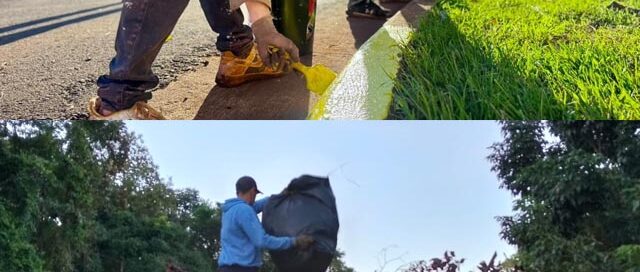 Realizan tareas de limpieza y pintura en la avenida Libertad para mejorar el orden y la imagen urbana en Puerto Iguazú