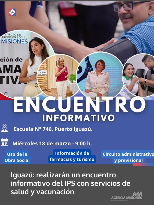 Iguazú: realizarán un encuentro informativo del IPS con servicios de salud y vacunación