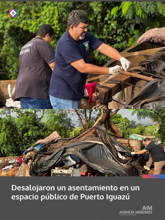 Desalojaron un asentamiento en un espacio público de Puerto Iguazú