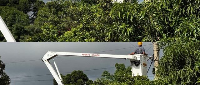 Realizaron trabajos de reparación y recambio de luminarias en el barrio 1° de Mayo de Puerto Iguazú