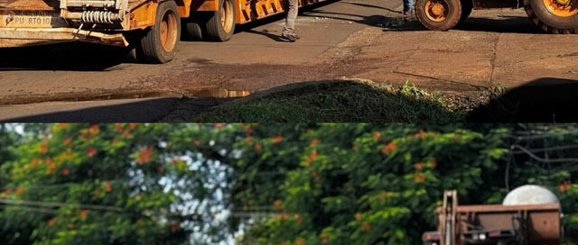 Avanzan trabajos de canalización pluvial en una calle de Puerto Iguazú