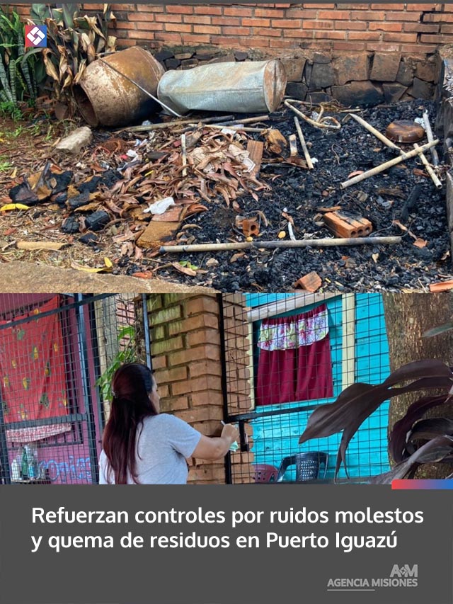 Refuerzan controles por ruidos molestos y quema de residuos en Puerto Iguazú