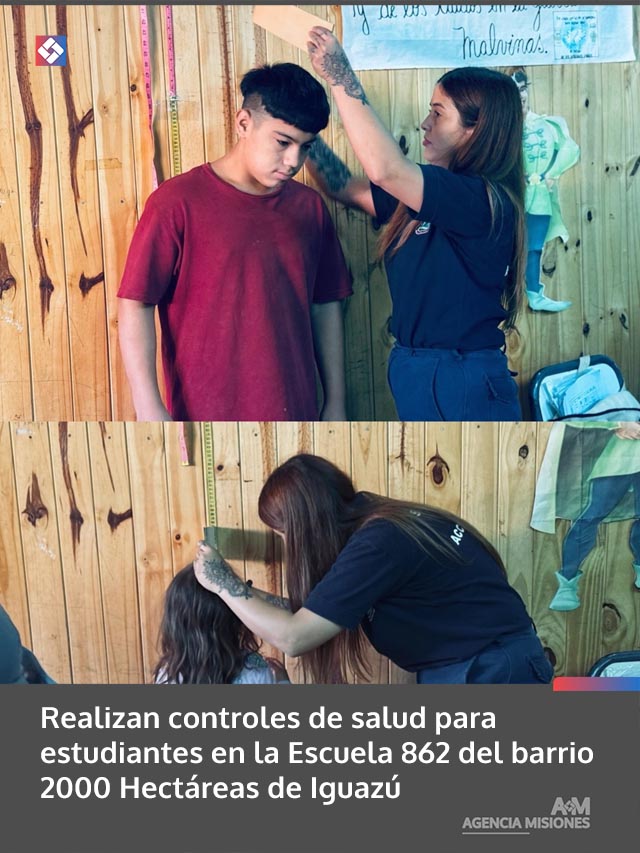 Realizan controles de salud para estudiantes en la Escuela 862 del barrio 2000 Hectáreas de Iguazú