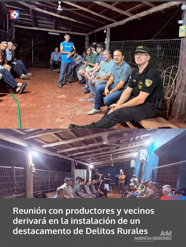 Reunión con productores y vecinos derivará en la instalación de un destacamento de Delitos Rurales