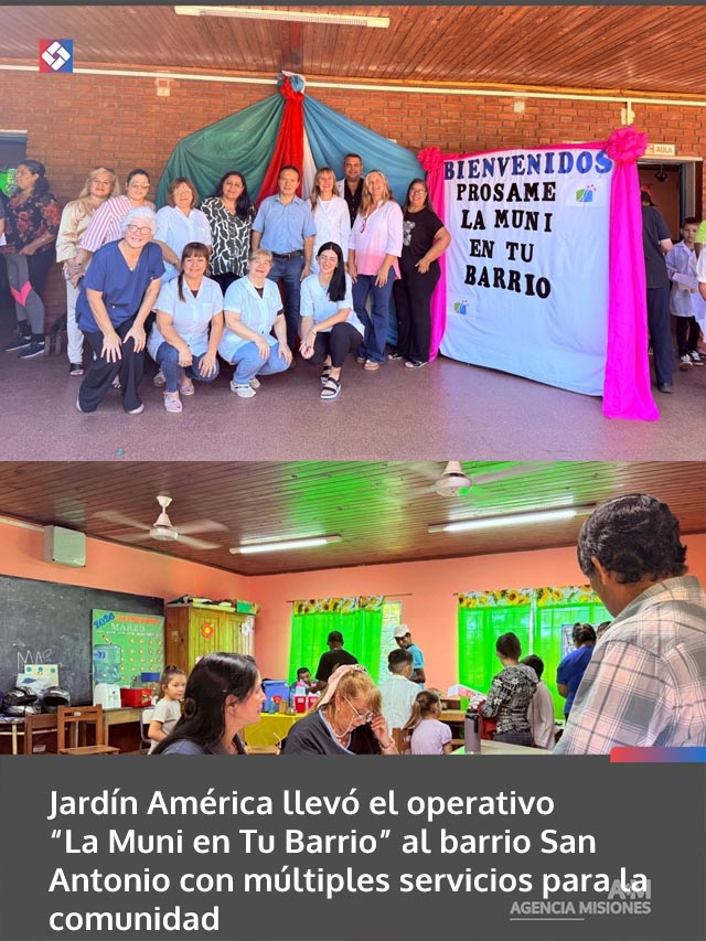 Jardín América llevó el operativo “La Muni en Tu Barrio” al barrio San Antonio con múltiples servicios para la comunidad