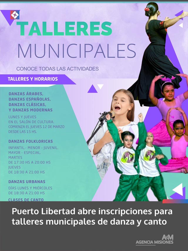 Puerto Libertad abre inscripciones para talleres municipales de danza y canto