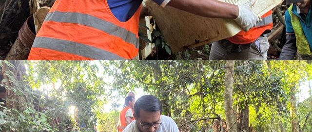 Operativo de descacharrizado y limpieza en el barrio Hermoso a la vera del arroyo Mbocay