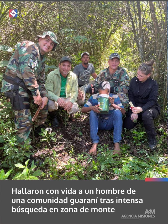 Hallaron con vida a un hombre de una comunidad guaraní tras intensa búsqueda en zona de monte