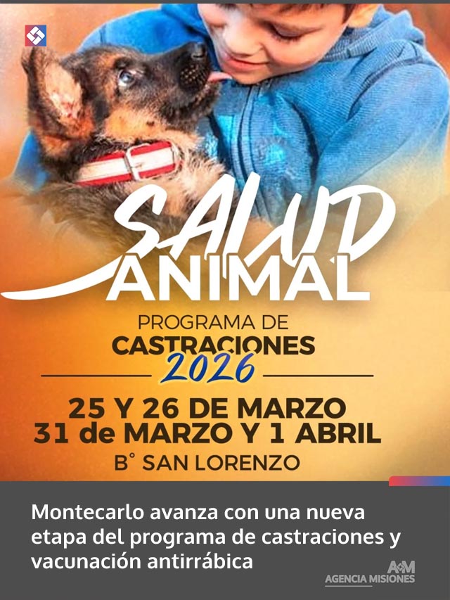 Montecarlo avanza con una nueva etapa del programa de castraciones y vacunación antirrábica