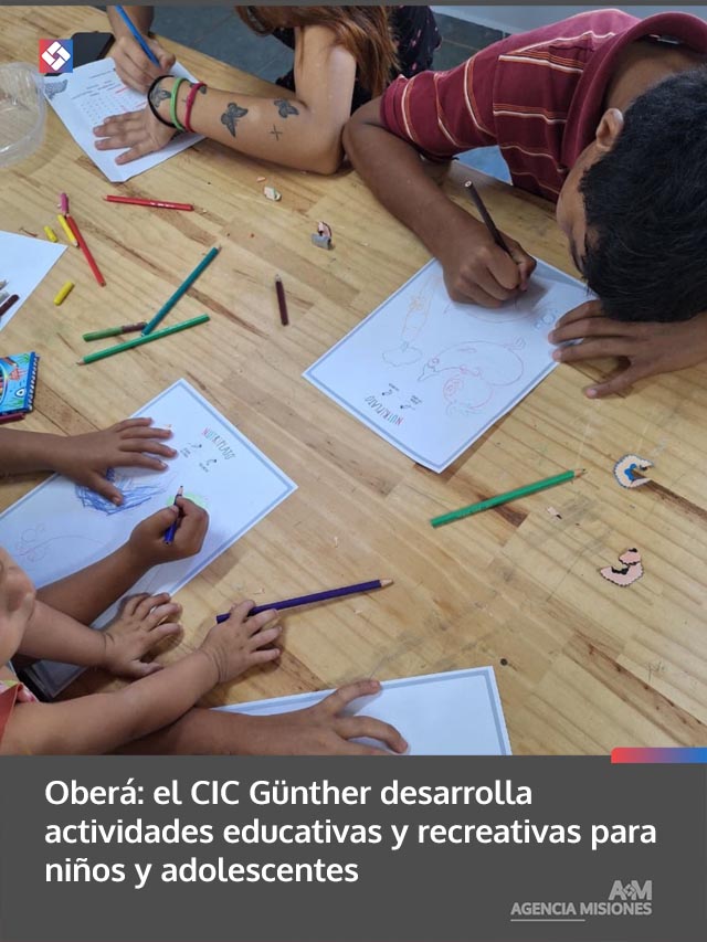 Oberá: el CIC Günther desarrolla actividades educativas y recreativas para niños y adolescentes