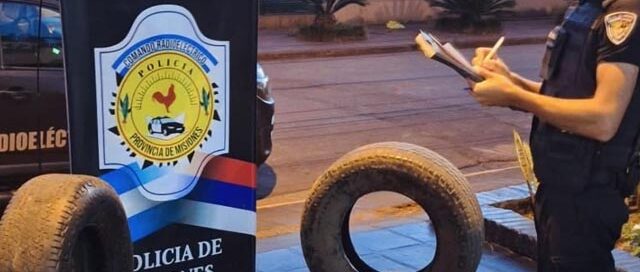 Recuperaron cubiertas robadas de una camioneta en Oberá e investigan la participación de un adolescente
