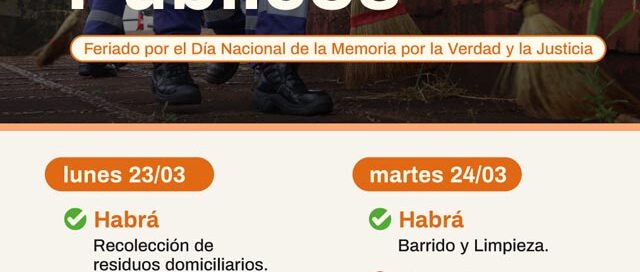 Oberá informó cómo funcionarán los servicios públicos durante el feriado del 23 y 24 de marzo