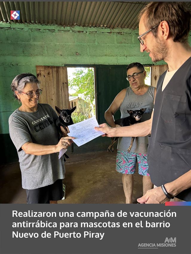 Realizaron una campaña de vacunación antirrábica para mascotas en el barrio Nuevo de Puerto Piray