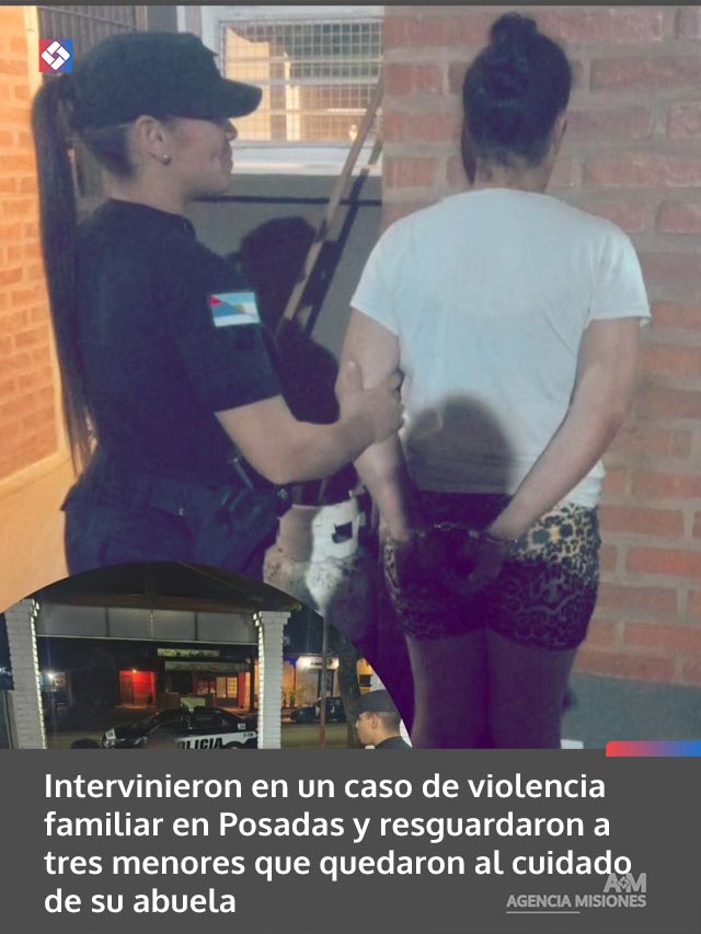 Intervinieron en un caso de violencia familiar en Posadas y resguardaron a tres menores que quedaron al cuidado de su abuela