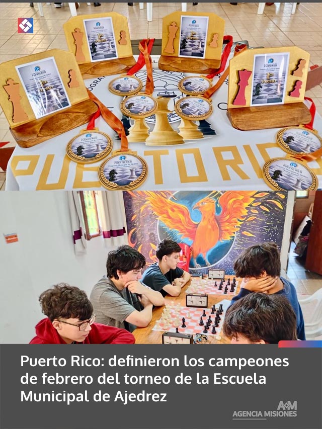 Puerto Rico: definieron los campeones de febrero del torneo de la Escuela Municipal de Ajedrez