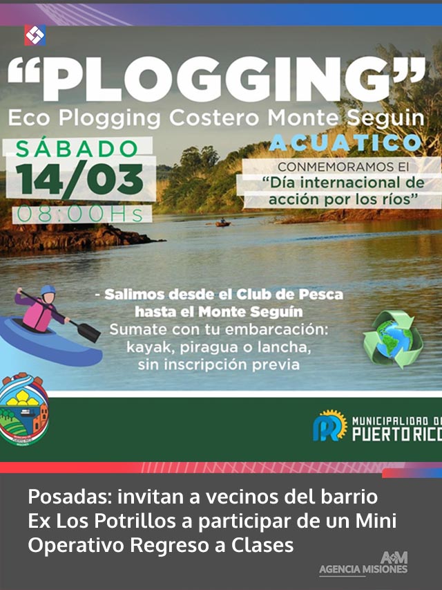 Puerto Rico: realizarán una jornada de eco plogging en la costa del río Paraná por el Día Internacional de Acción por los Ríos