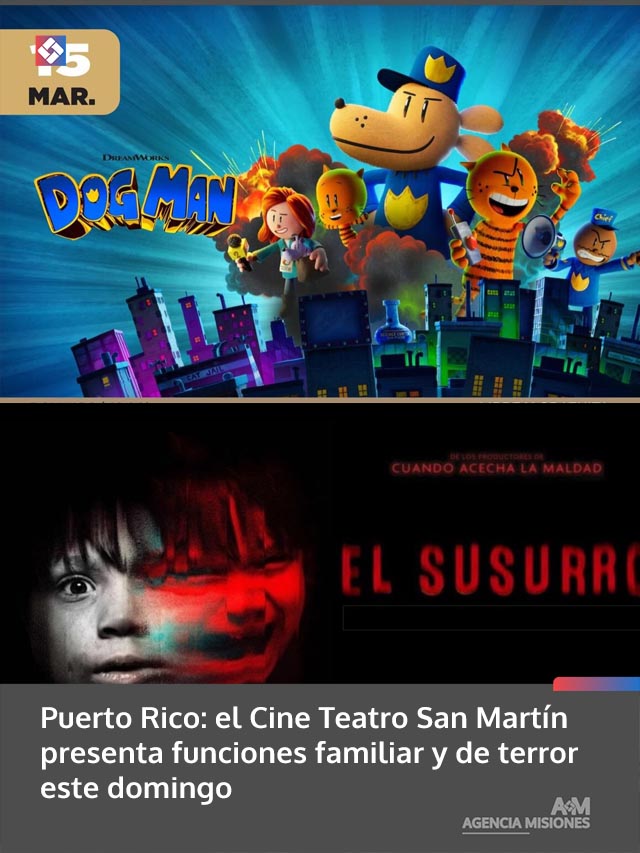 Puerto Rico: el Cine Teatro San Martín presenta funciones familiar y de terror este domingo