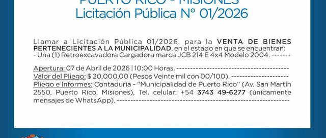 Puerto Rico lanzó una licitación pública para la venta de una retroexcavadora municipal