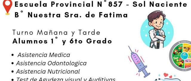 Operativo ProSaMe: jornada integral de salud en la Escuela “Sol Naciente”